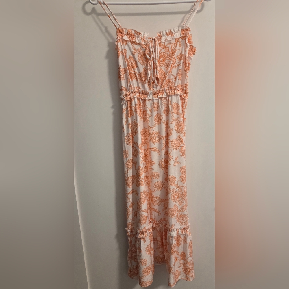 Monteau Orange and White Floral Dress